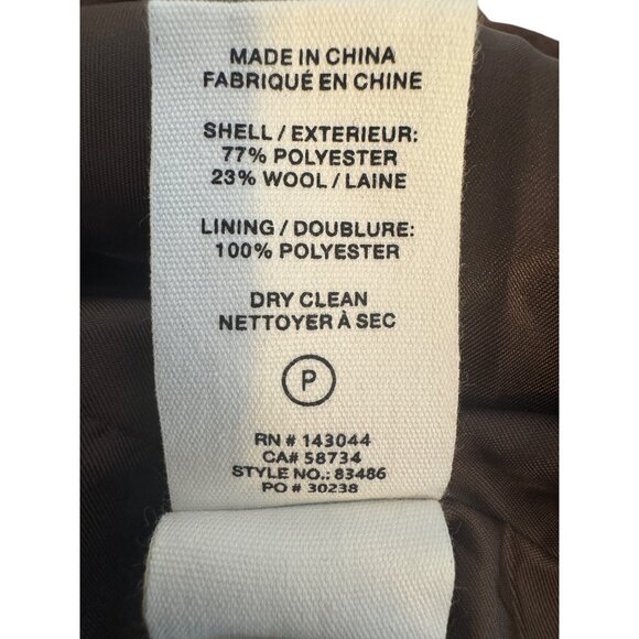 NWT L Avec Les Filles Womens Brown Double-Breasted Long Wool Blend Coat - Picture 8 of 16